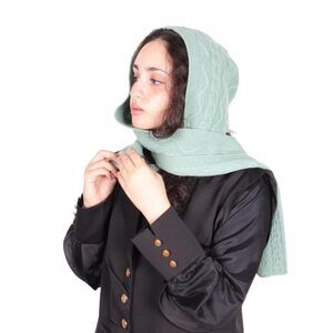 100% Merino Wool Mu Lan Hoodie Scarf | Versatile Cap Shawl | Instant 3245